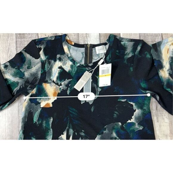 Cupio Black Abstract Print Knit Swing Dress sz Medium Modern Colorful NWT - Picture 3 of 10